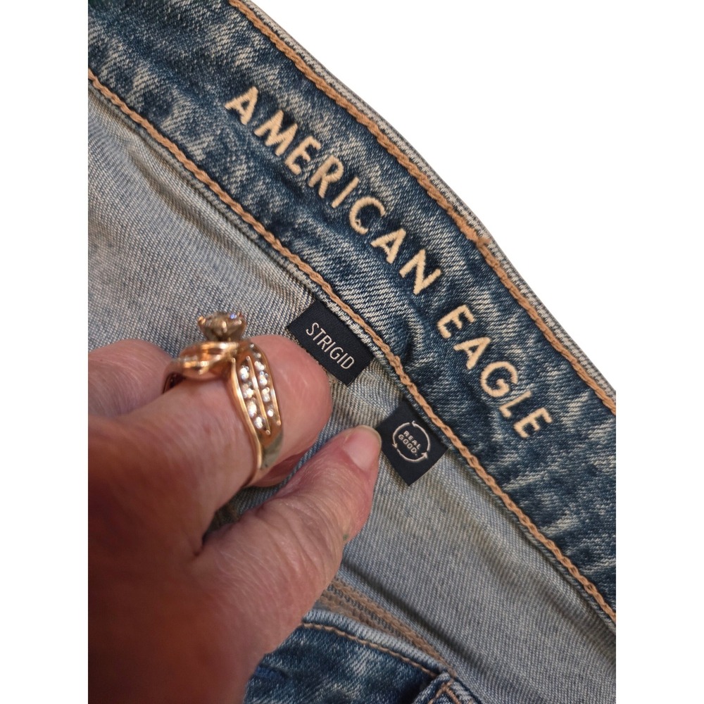 American Eagle Outfitters‎ Women's Jeans Medium Wash Ripped Distressed Size 14 - Picture 3 of 7